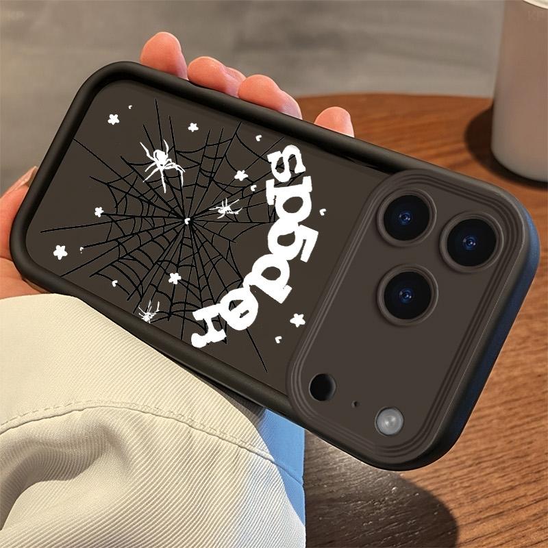 Edgy Dark Spider Web Phone Case for iPhone X 11 12 13 14 15 16 17 Pro Max/Plus/Air  - Ultra-Thin Heavy-Duty Shockproof Liquid Silicone Protective Cover| Unique Gift for Men
