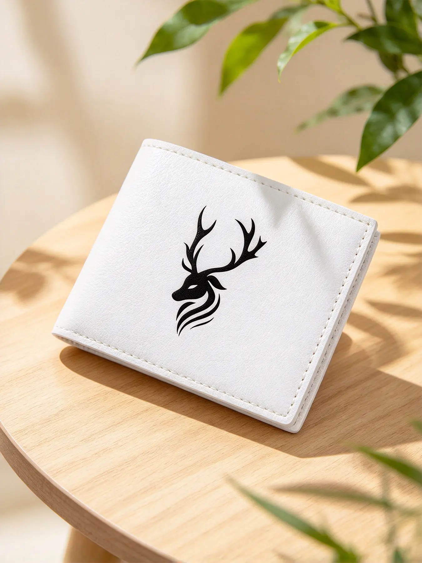 Deer Print Men's Bifold Wallet, Short Card Holder with Card Storage, Compact Design, Ideal Birthday Gift