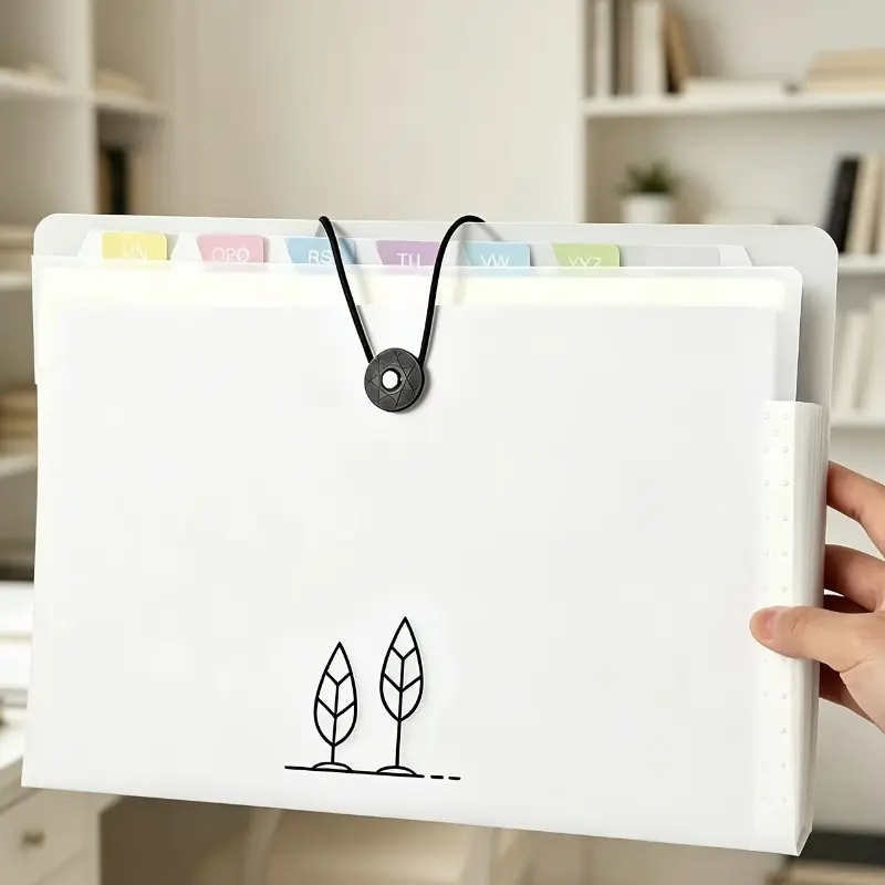 1Pc a4 folder 5th floor Students organize the artifact with transparent insert papers, with separators, labels and waterproof functions, suitable for students