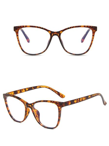Women's Cat Eye Glasses Frame, Leopard Pattern Eyeglasses, Casual Style Transparent Eyewear Accessories, Anti-Blue Light Lenses for Daily Use, All Seasons Wear