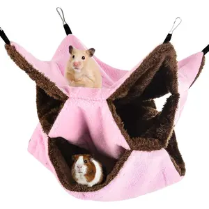 3 Tier 11.8x11.8 Inches Hanging Bunkbed Hammock Pet Cage Accessories for Small Animals like Guinea Pig Ferret Kitten Squirrel Chinchilla Rat Parrot