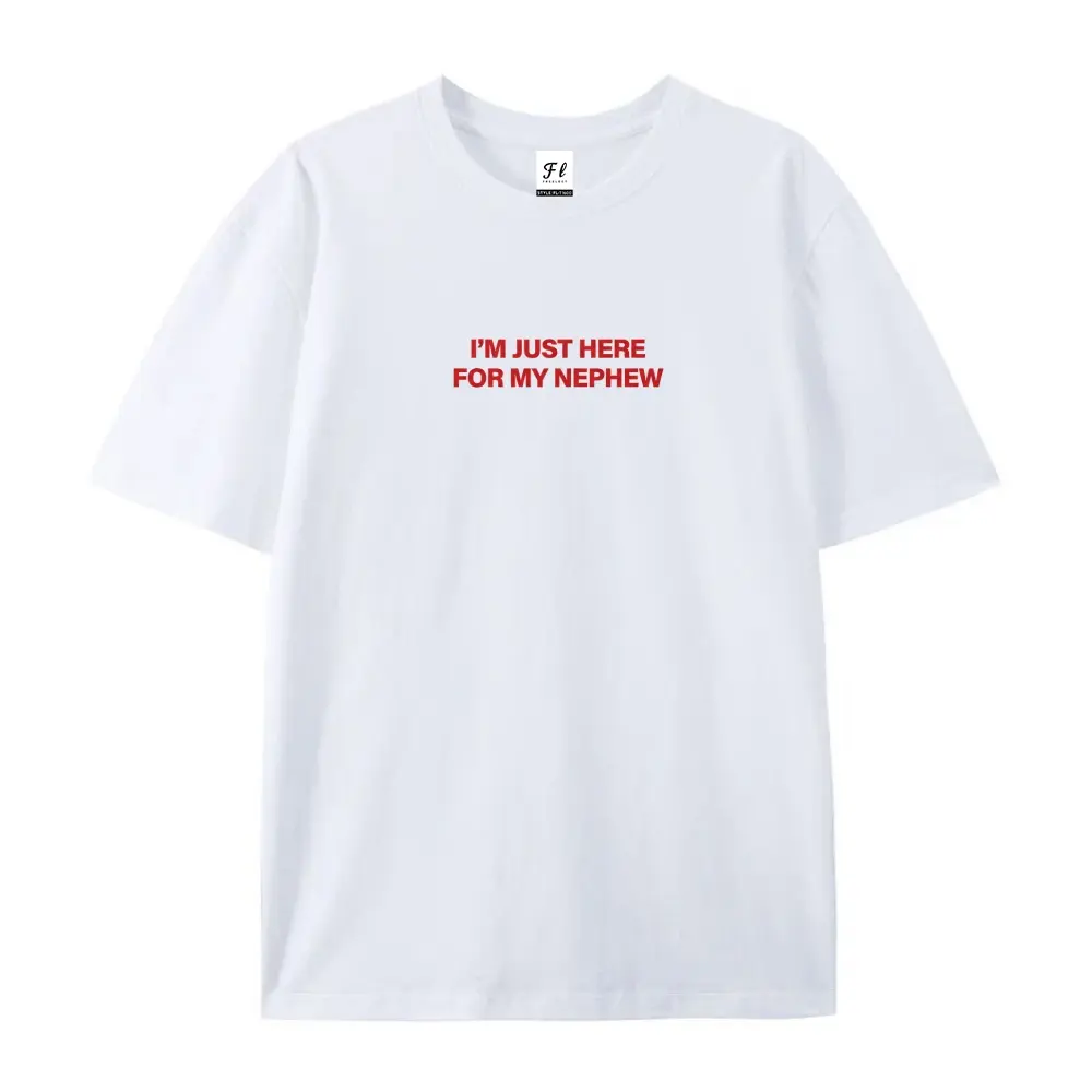 I'm Just Here For My Nephew Y2K Baby Tee Cute Auntie Baby Tee, Y2K Baby Tee Aesthetic Funny Nephew Outfit Baby Shower Gift For Auntie Baby Tee, Gift For Her