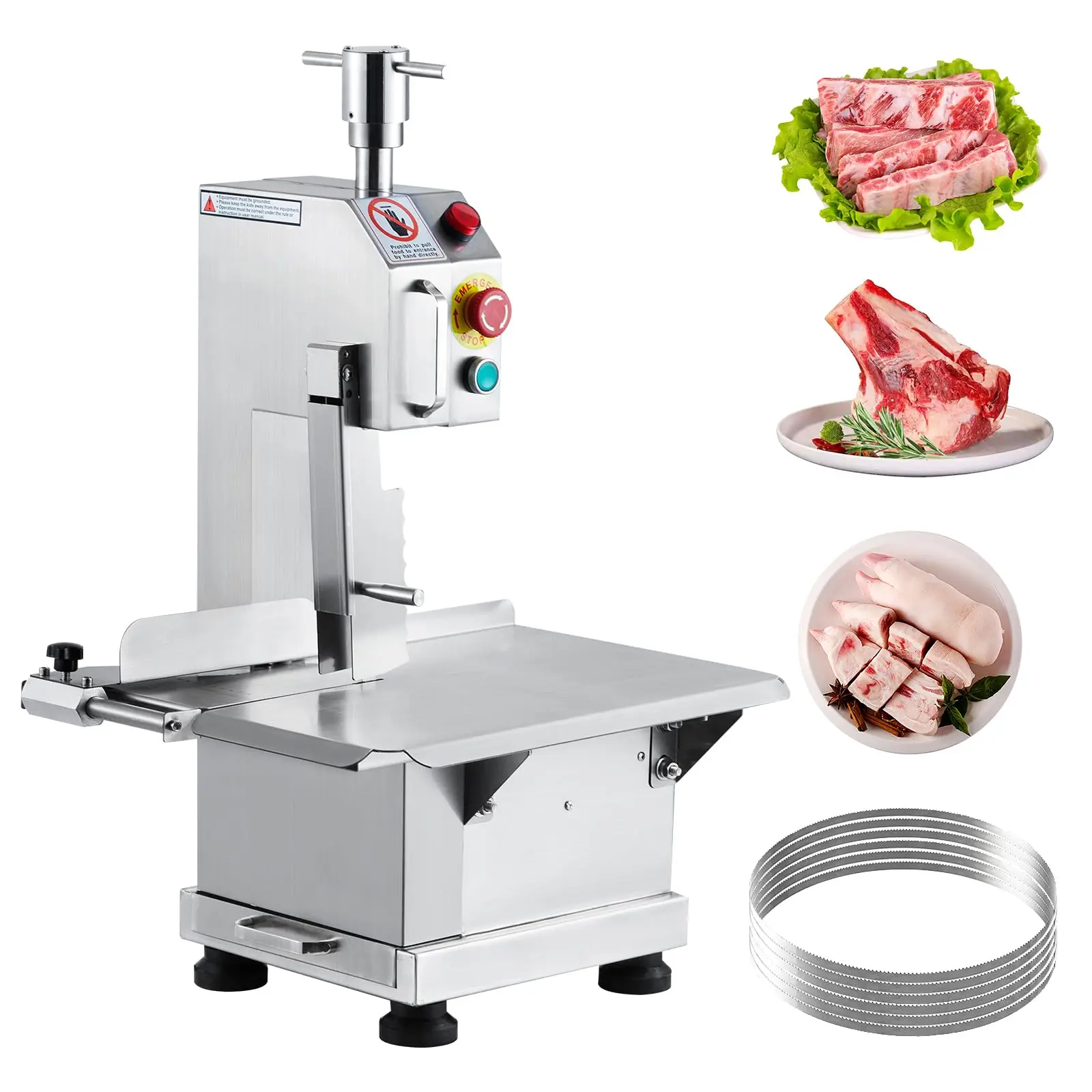 Electric Bone Saw Machine,Commercial Bandsaw Machine, Adjustable Cutting Thickness, Table Sawing