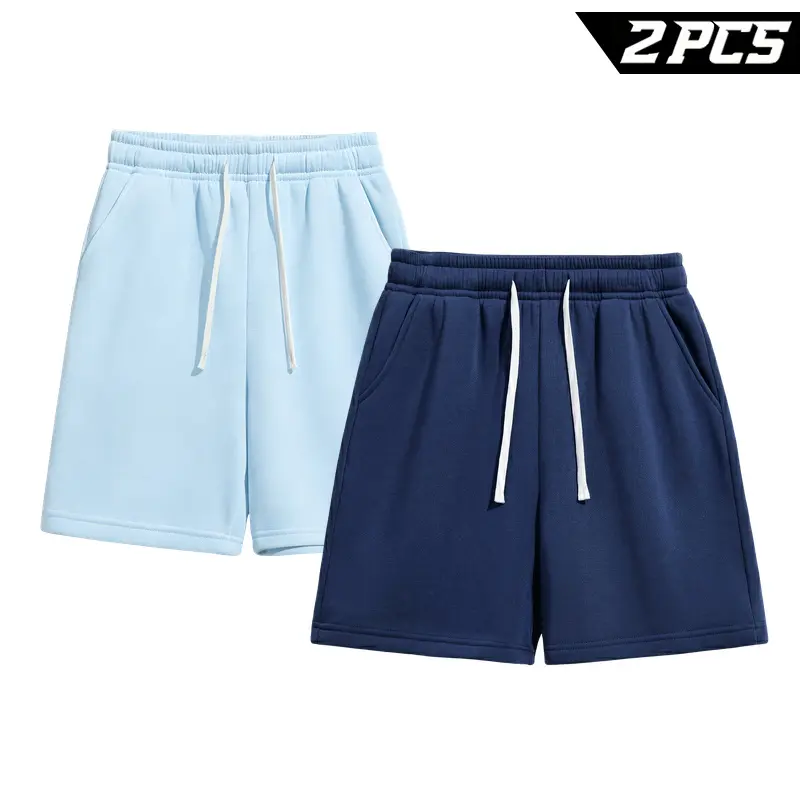 Men's 2 Pack Casual Shorts with Pockets, Drawstring Elastic Waist Lounge Sweat Shorts, Relaxed Everyday Summer Bottoms for Gym, Running, Travel, Beach and Daily Streetwear Outfits.