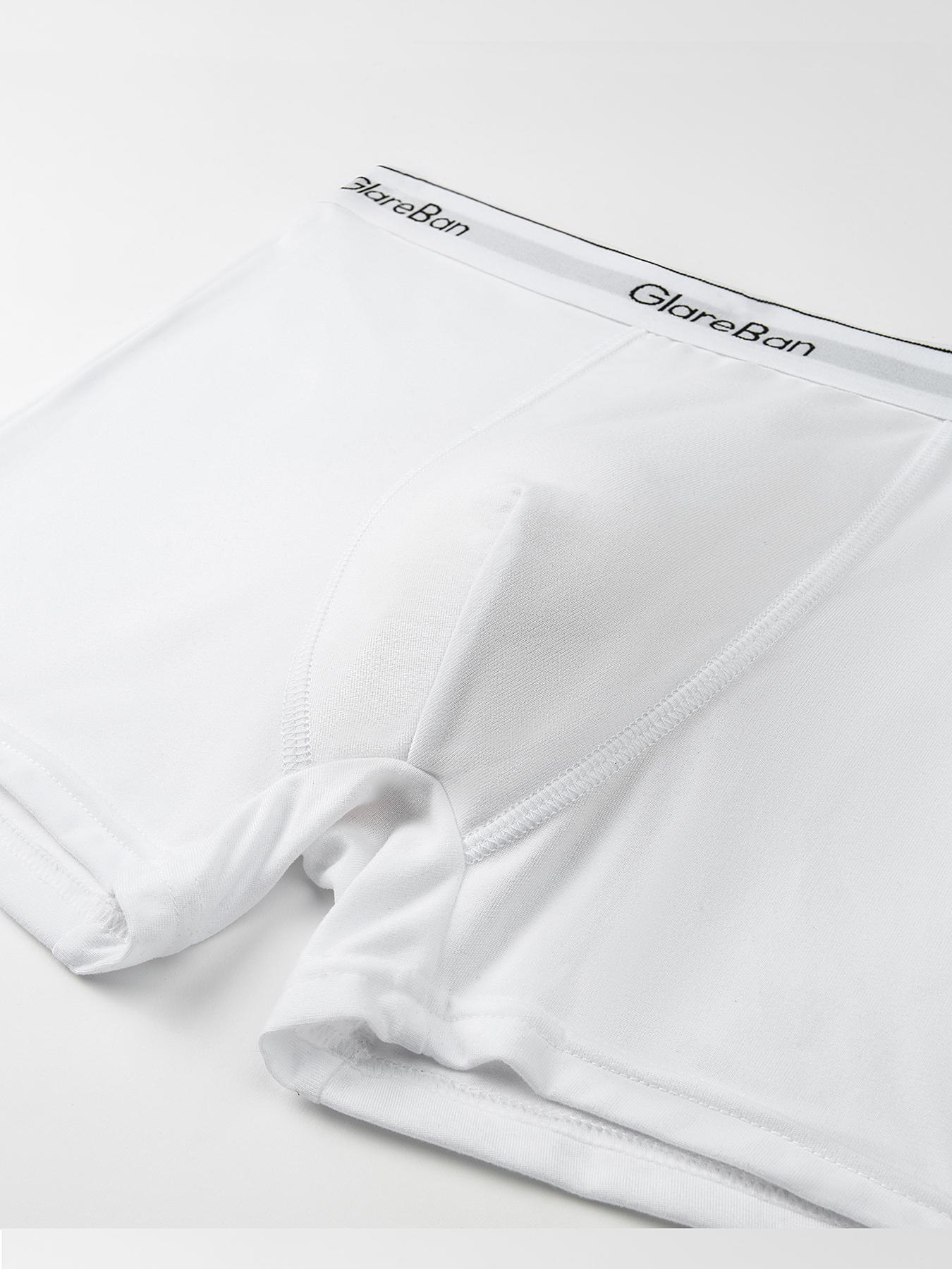 3pieces Pack White Boxer Shorts Men Polyester Underwear Breathable Male Underpants for Men Homme Boxershorts Slips Soft Briefs Daily Casual Underwear