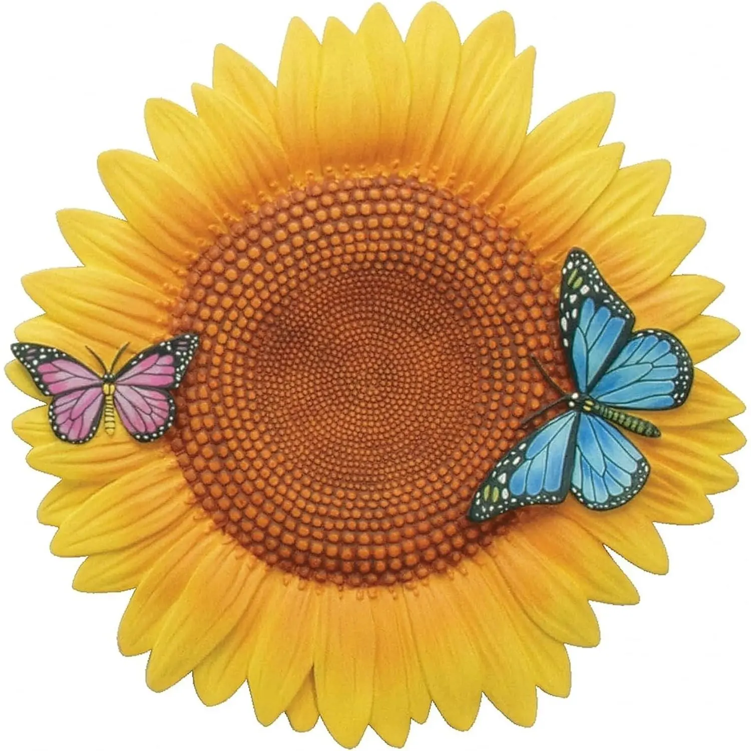 Round Sunflower Garden Stepping Stone, Outdoor Flowers Decorative Stone for Garden