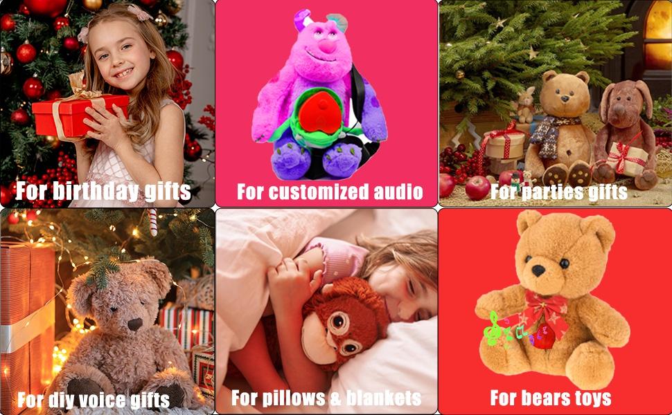 Voice Recorder,350s Voice Box for Recordable Presents Button Sound Box for Stuffed Animals, Mother's Day Valentine Christmas Plush Toy,Manual DIY Creative Sound Present for Boys Girls (Red)