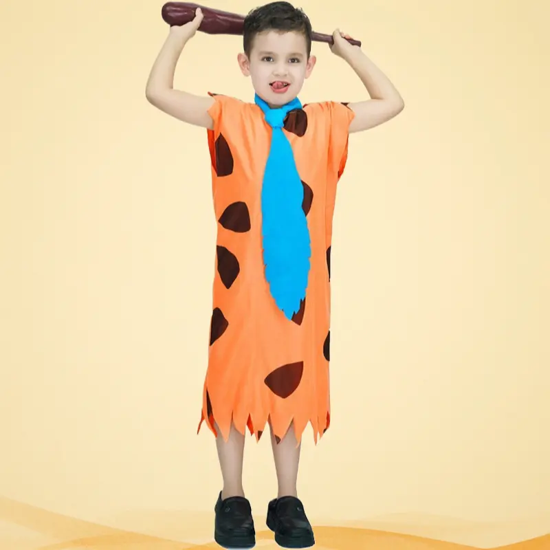 Adult Primitive Caveman Fred Cosplay Outfit Retro Savage Costume for Halloween Party Role Play