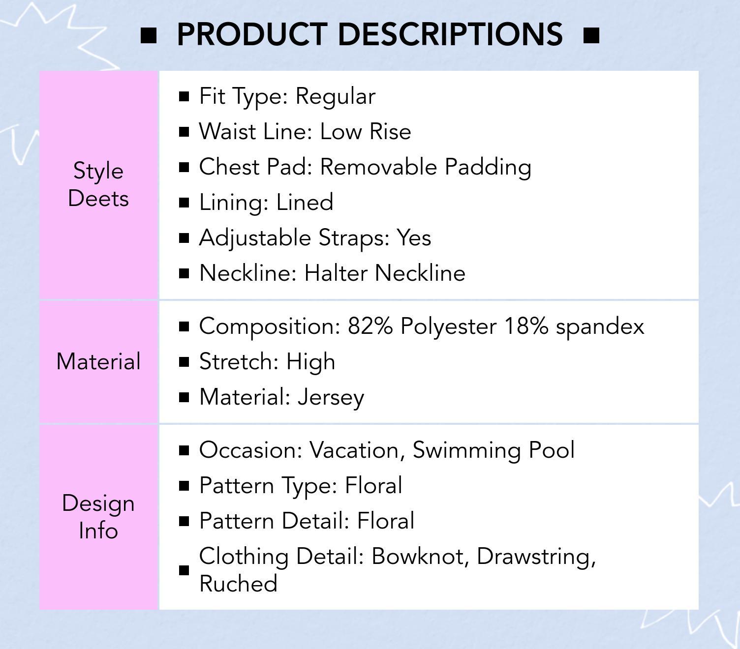 Cider Halter Floral Bowknot Drawstring Bracelet Cheeky Bikini Swimsuit