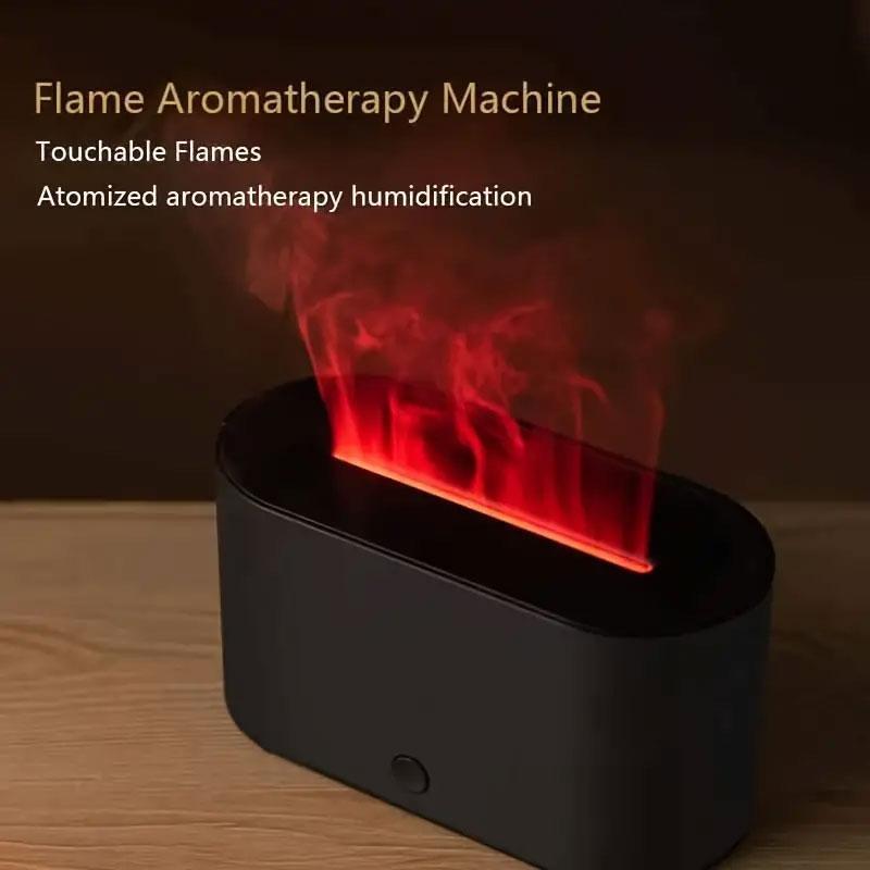 USB Powered Dual Function Aromatherapy Diffuser, Flame Design Air Humidifier with Timer & Auto Shut-Off Function, Home & Bedroom Humidifier, Usb Humidifier Machine