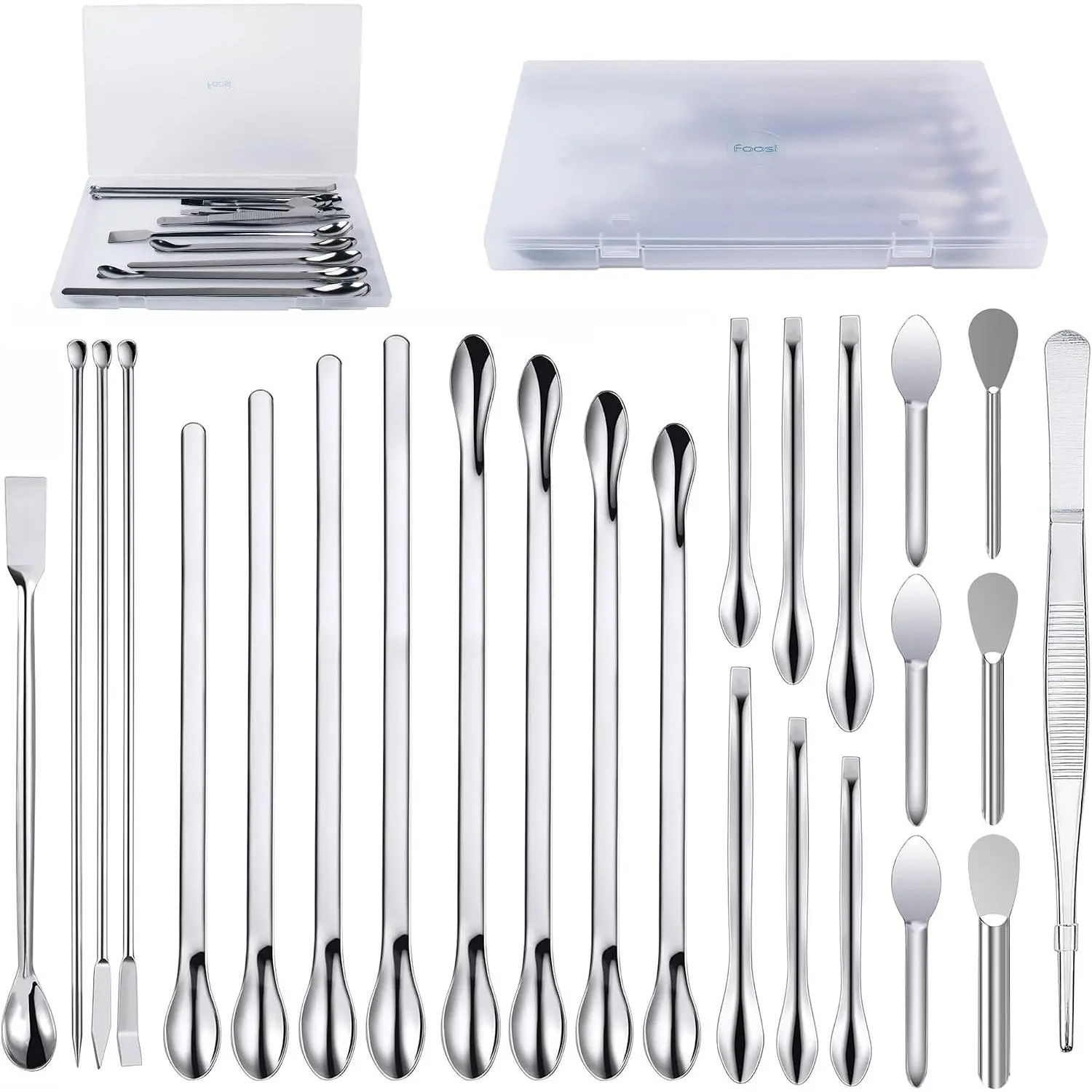 25Pcs Stainless Steel Lab Spatula Set, Tiny Spoons, Lab Spoons & Mini Scoop