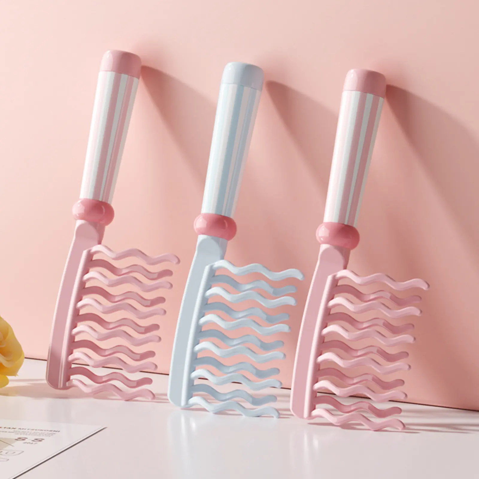 Double Row Wavy Teeth Hair Brush, Anti-Static Curling Styling Comb, Scalp Massage Detangling Hairbrush, Creates Voluminous Hairstyle, Practical Salon & Daily Home Hair Styling Accessory tiktokshopbacktoschool