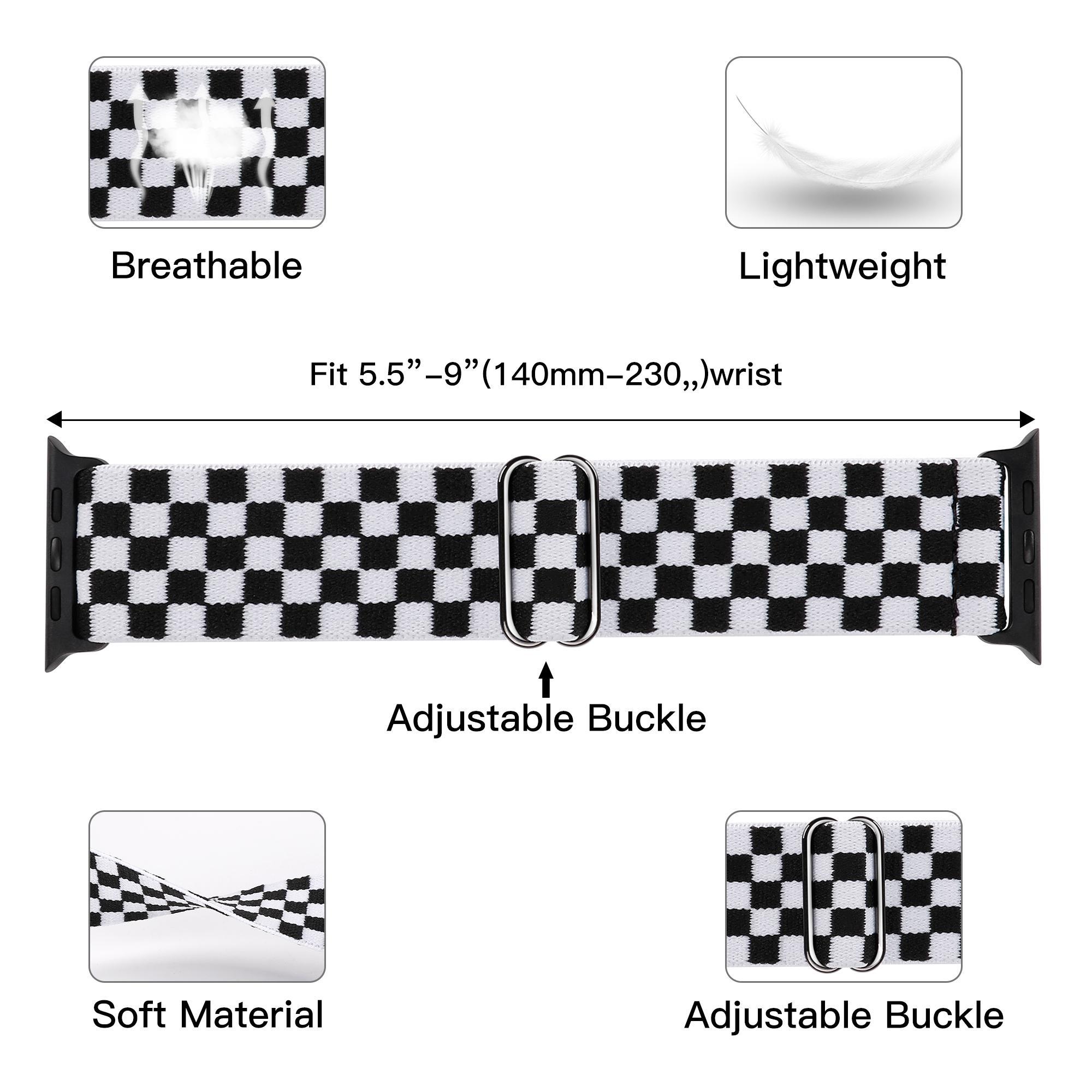 Stretchy Watch Band, 2 Counts/set Braided Nylon Watch Band for Apple Watch SE/iWatch Ultra/Ultra 2 Series 9 8 7 6 5 4 3 2 1 Smart Watch Straps