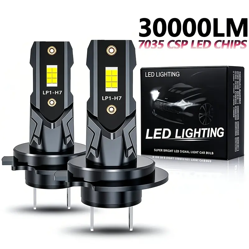 2pcs 240W H7 LED Headlight Bulb 12x CSP 7035 30000LM Car Headlamp Auto Mini Canbus H7 LED Bulb Turbo Light 6500K 12V LED Headlamps