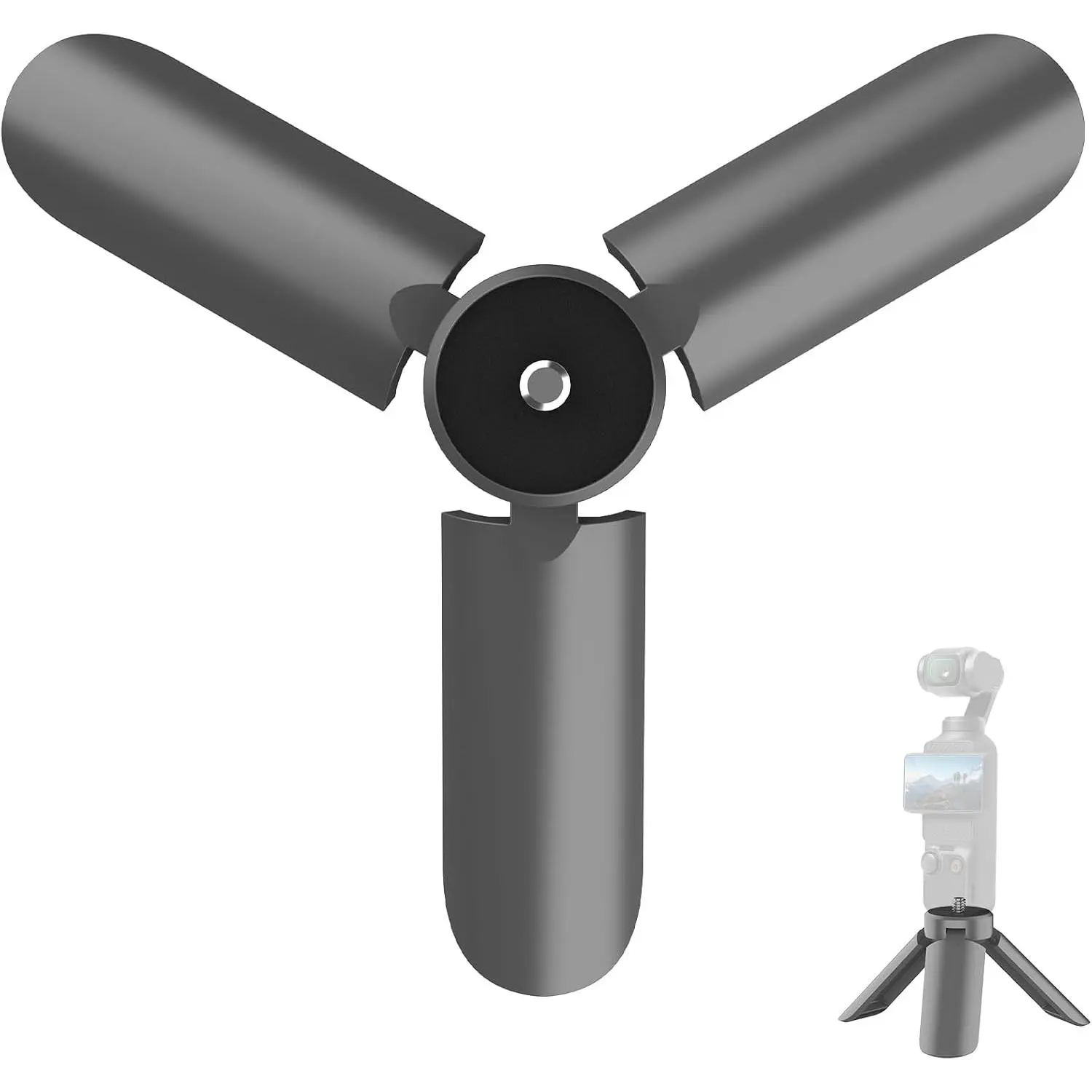 Mini Tripod Compatible with   Pocket 4/3,  Portable Pocket Stand, Desk Small Handheld Selfie Stick with 1/4" Screw Gray