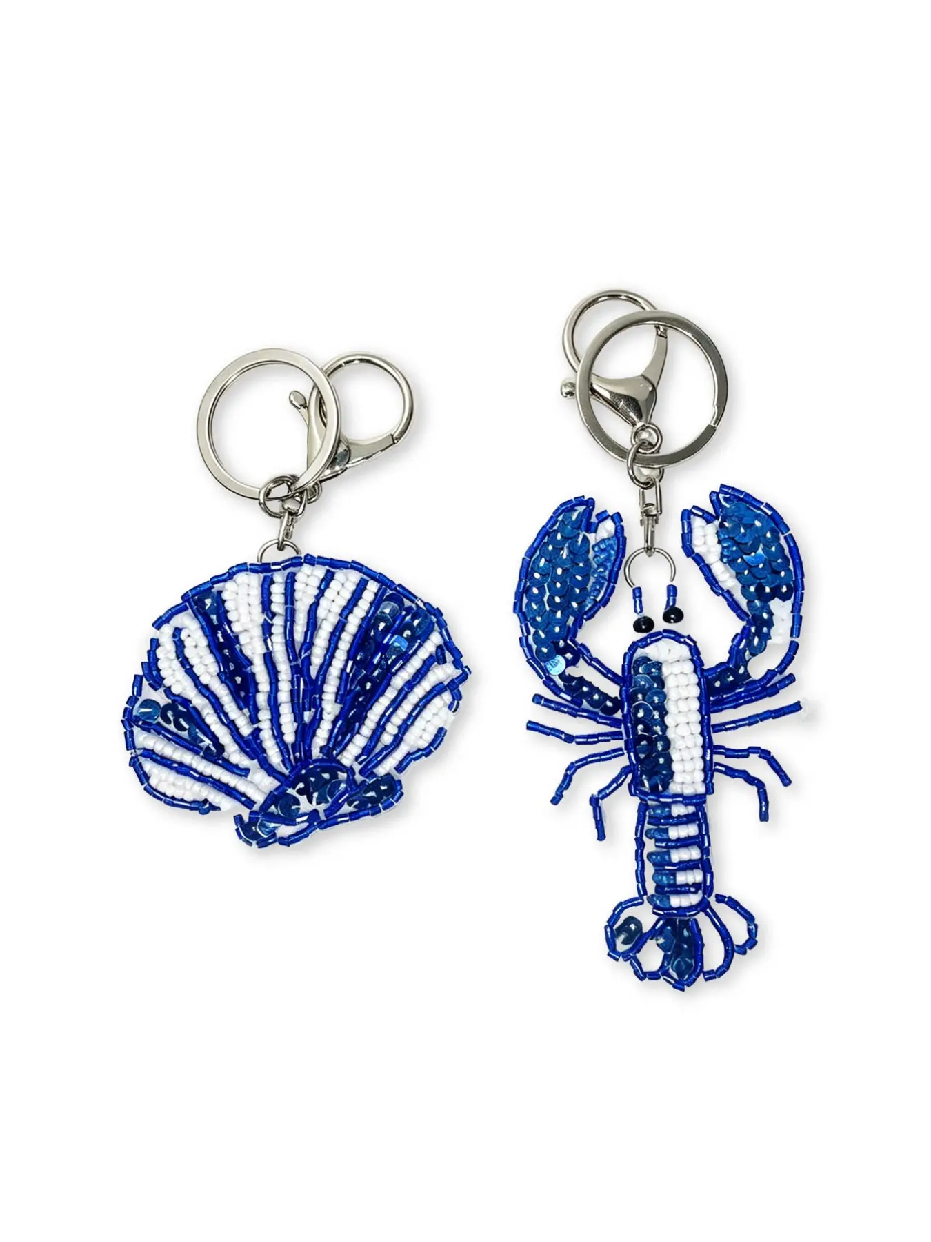 Lobster Crab Pendant, Handmade Beaded Bag Charm, Rhinestone Keychain, Animal Keychain, Beach Vacation Accessory, Ocean Style Bag Decor, Seafood Party Ornament