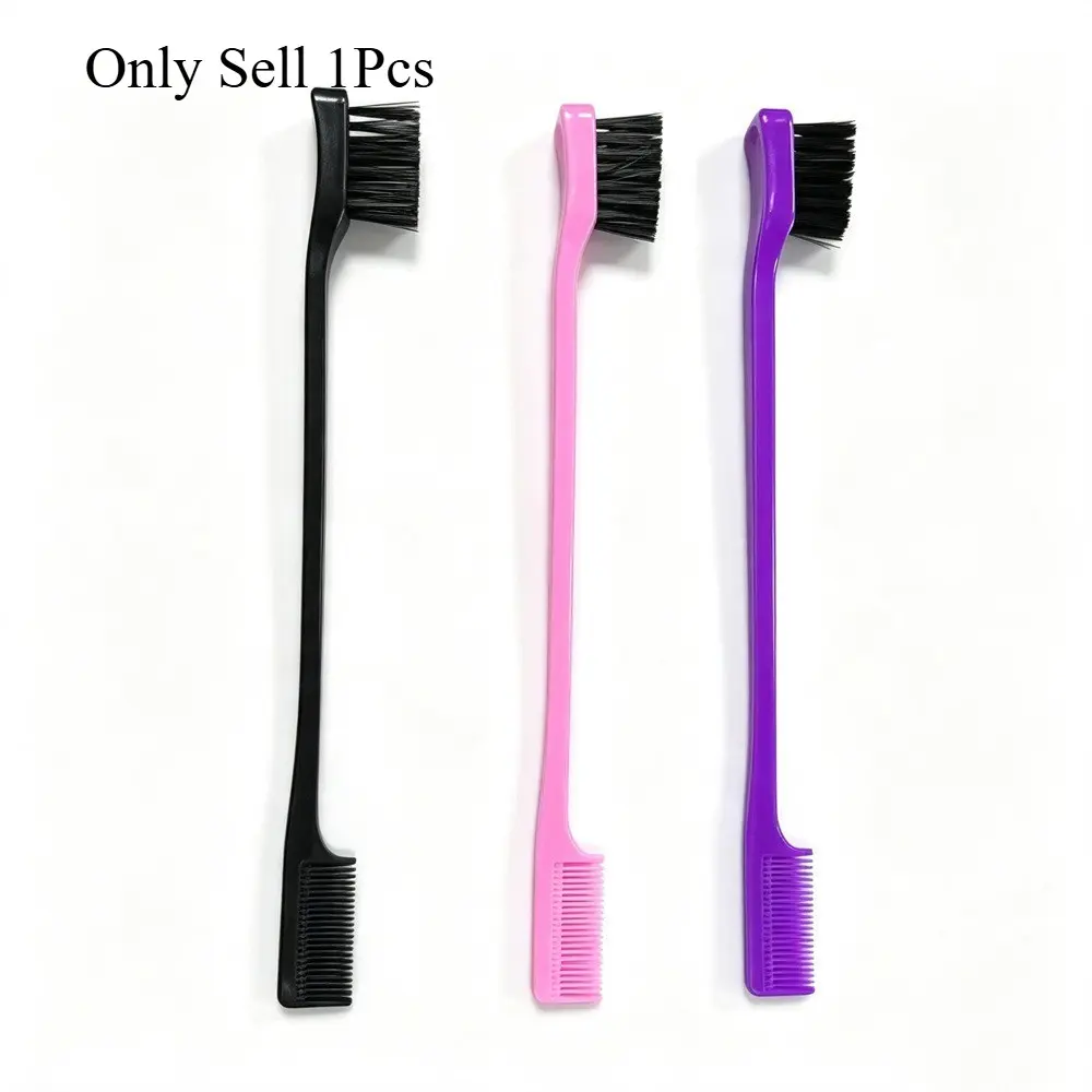 Dual End Edge Control Brush, Eyebrow Grooming Comb, Double Sided Brow Brushes, Hair Styling Makeup Tool, 1pcs, Perfect for Precision Grooming