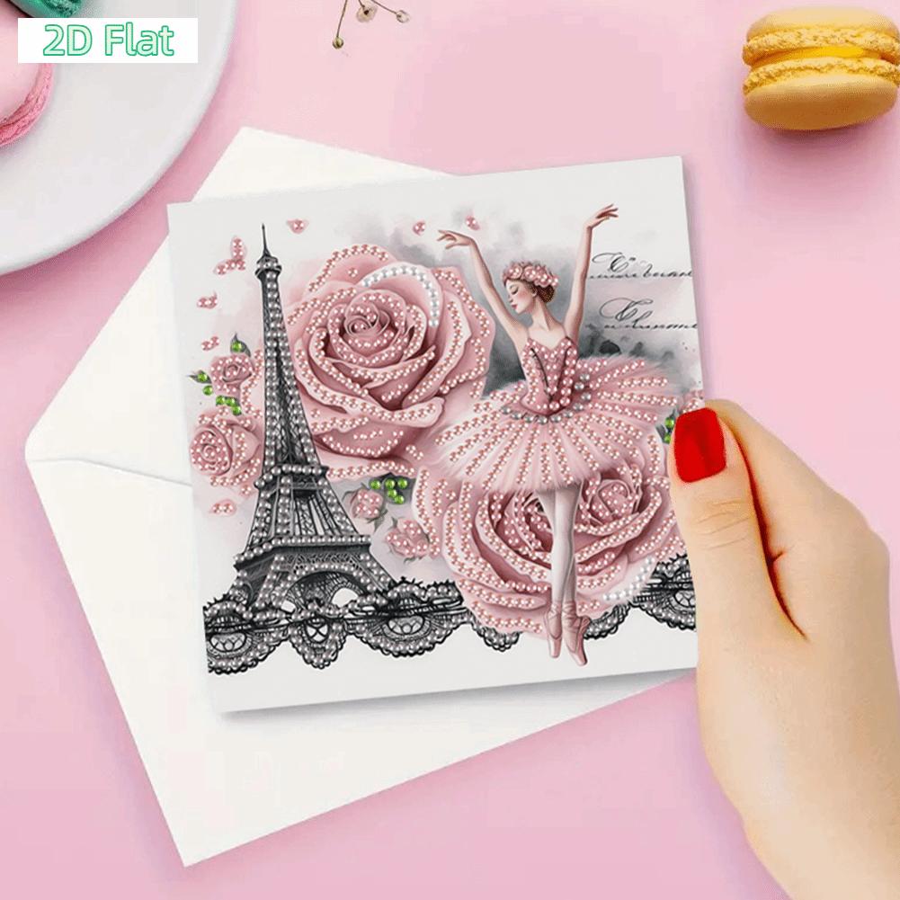 2D FLAT 6Pcs DIY Diamond Painting Greeting Card Set Rhinestone Diamond Art Mosaic Postcards for Festivals and CelebrationsDIY Diamond Painting Kit for Adults & Beginners, No Skills Needed. Sparkling Art to Brighten Rooms & Perfect Festive Gift