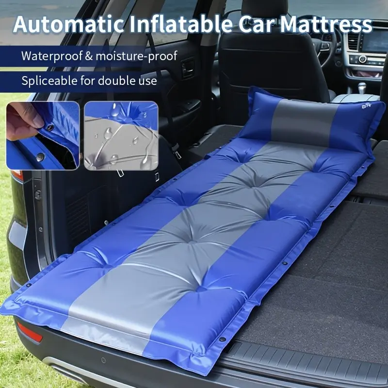 Car Inflatable Sleeping Pad, Adult Automatic Inflatable Cushion, No Need for Inflation Pump, Fast for Inflation/Deflation, Portable Outdoor Camping Tent Single Inflatable Inflatable Sleeping Pad