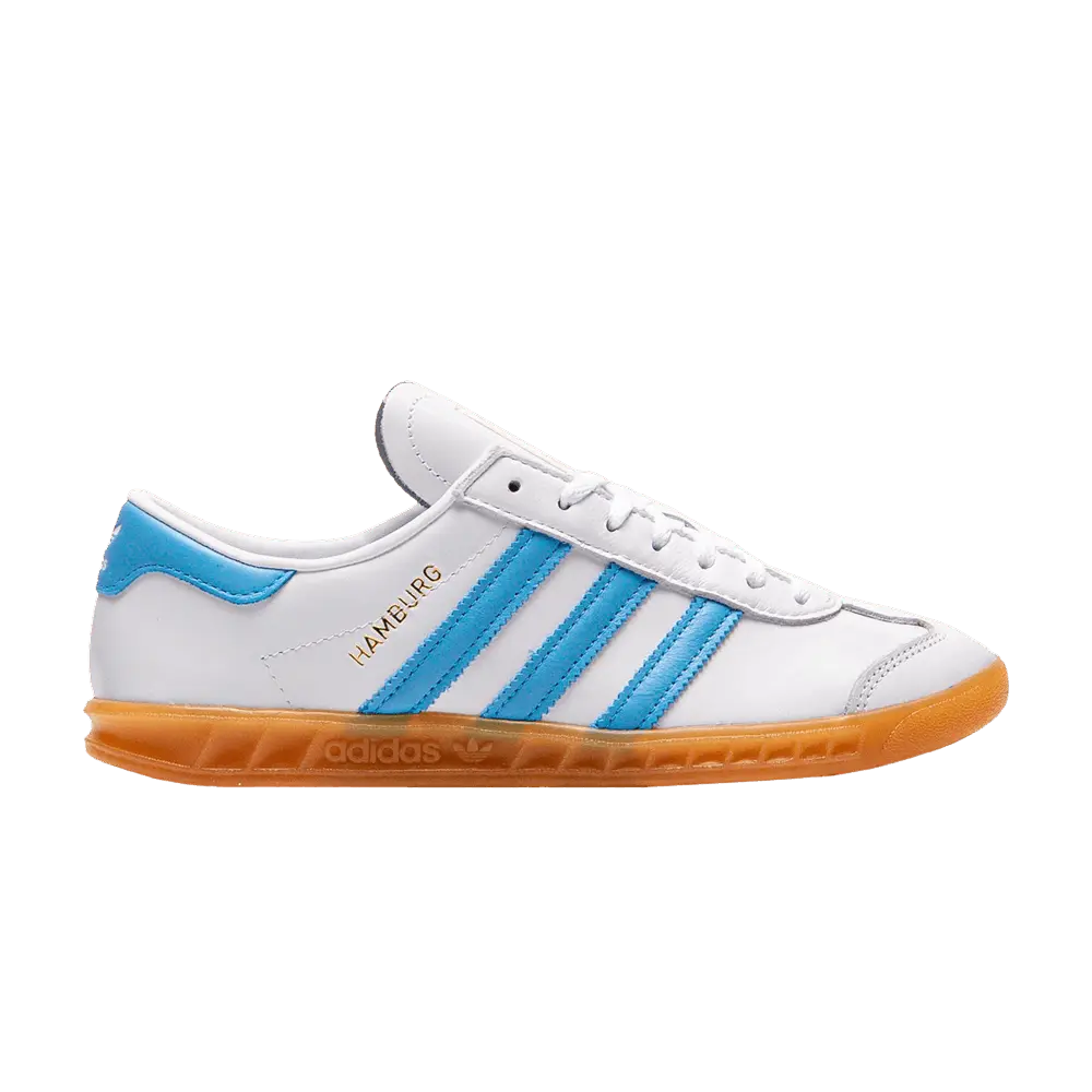 Adidas Women's Hamburg 'White Sky Rush' Female Training Sneakers - Cloud White/Sky Rush/Gum Colorway, Women's Sizes, Style JI2625