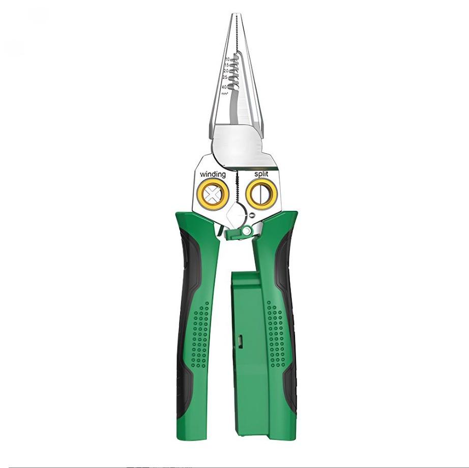 8 in 1 Multifunctional Stainless Steel Wire Stripper Crimper Cutter Tool Set with Voltage Tester Electrician Pliers for Battery Cordless Power Tools