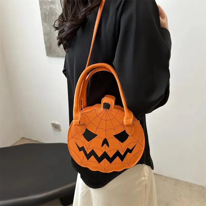 Halloween Pumpkin Purse for Women, Cute Novelty Crossbody Bag with Contrast Color Design, Fun Shoulder Handbag for Halloween Parties, Trick or Treat, Costume Events and Fall Outings