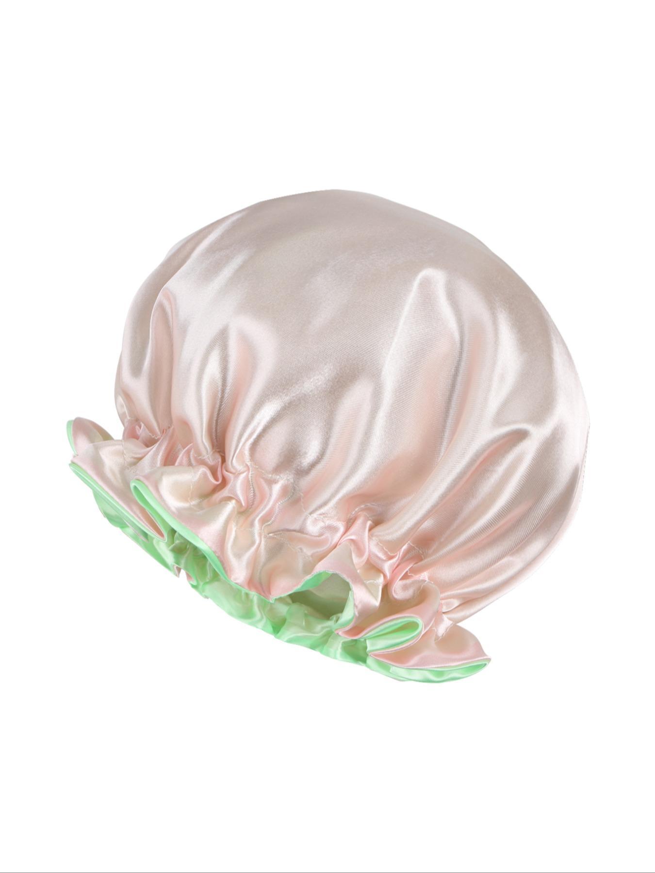 Summer Solid Color Double Layer Sleep Bonnet, Gifts for Her, Soft Comfortable Sleep Hat for Women, Breathable Satin Bonnet Blue for Sleeping, Hair Protection Cap for Women, Hair Wraps Haircare Heatless