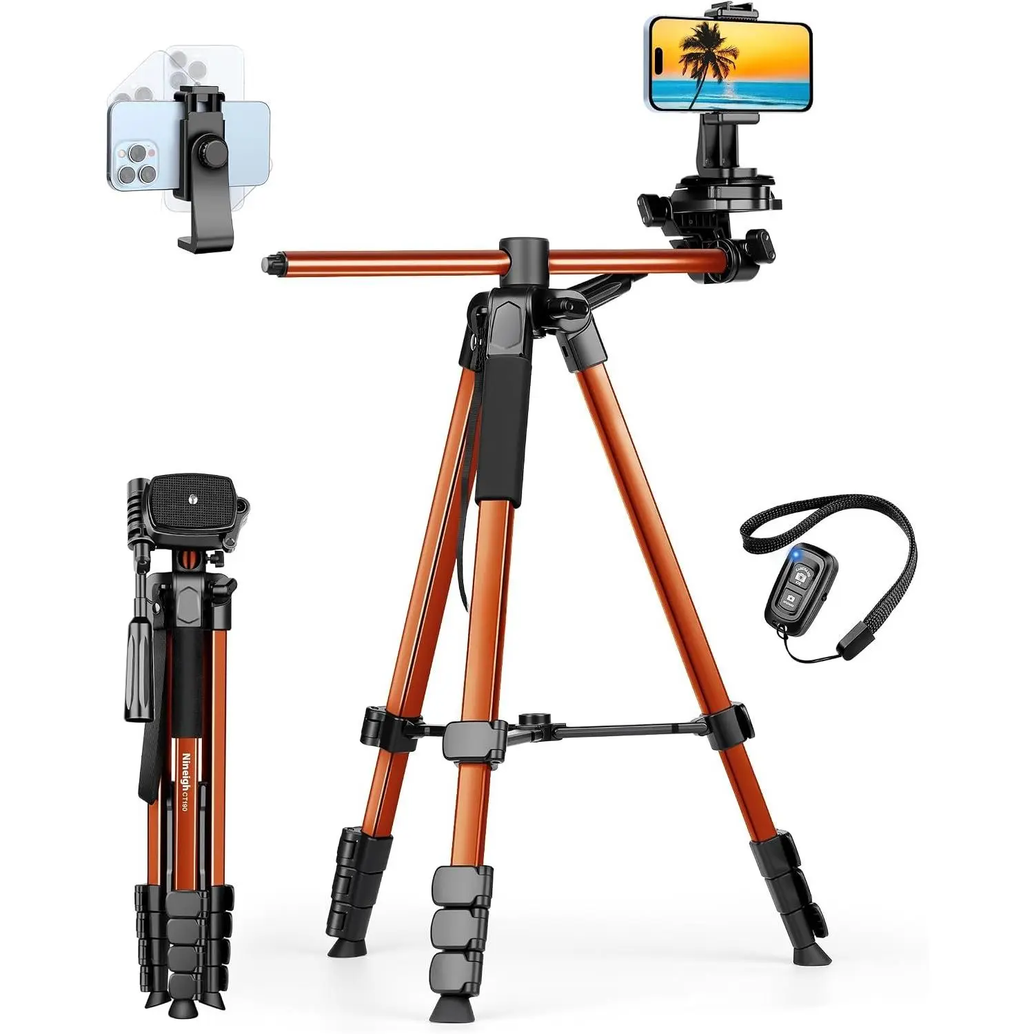 Phone Tripod, 83'' Camera Tripod & Monopod, Portable Travel Tripod