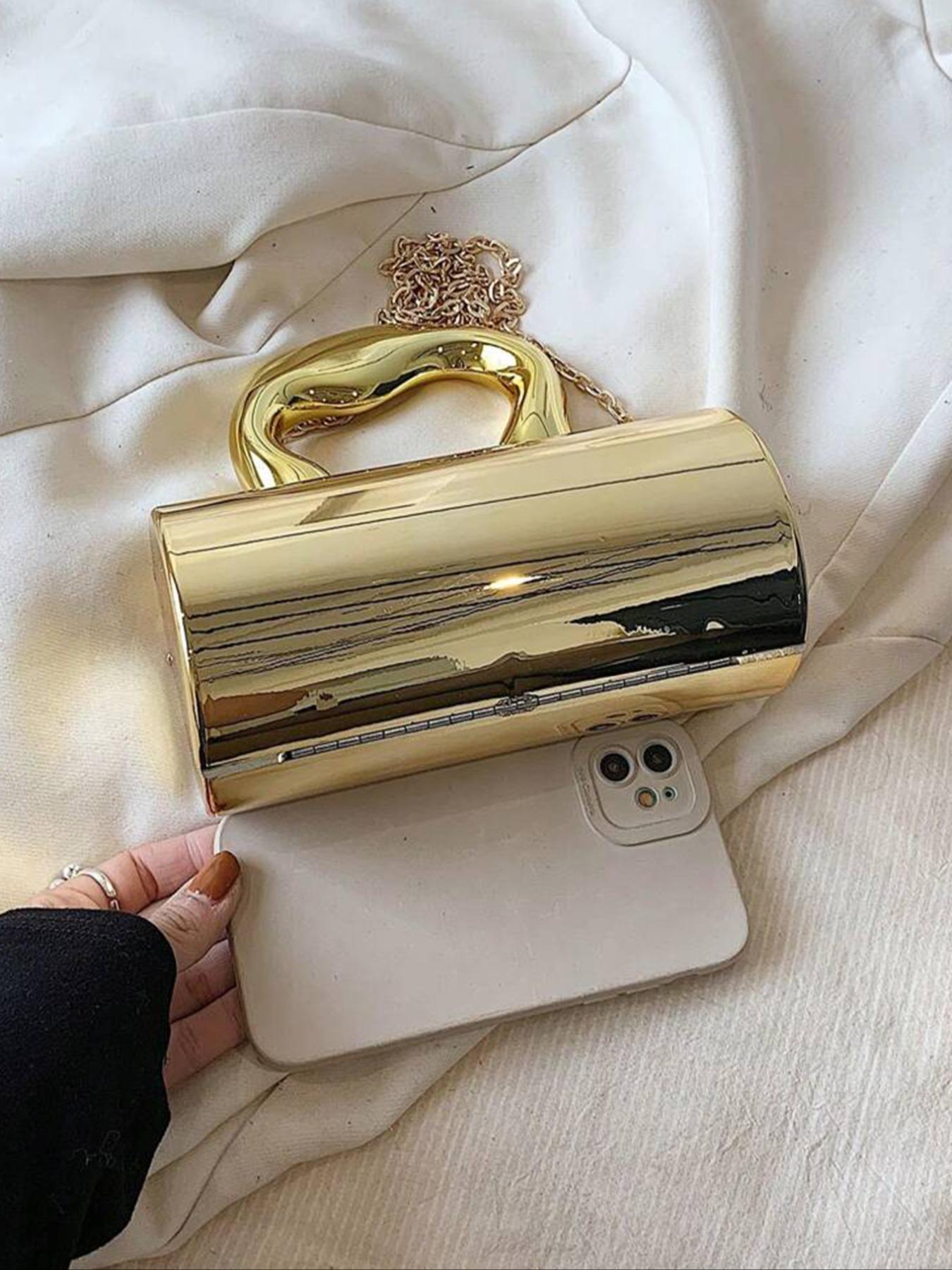 Women's Elegant Chain Strap Handbag, Exquisite Trendy Metallic-look Handbag, Fashionable Handbag for Daily Use, Daily Commuting Bag, Fashionable Evening Bag, Stylish Versatile Bag, Fashion Purses