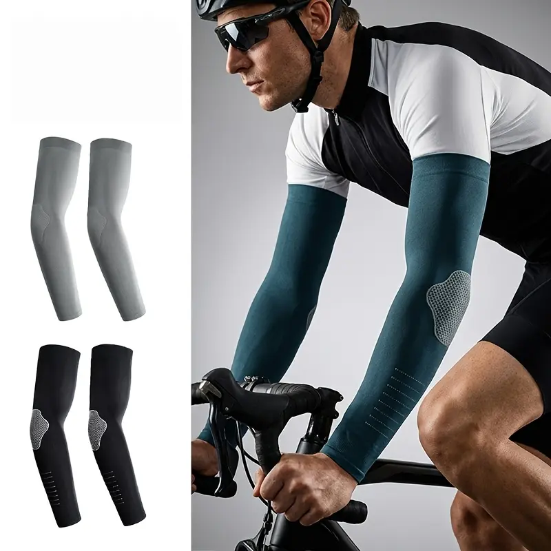 2 Pairs Cooling Arm Sleeves, Seamless Ice Silk with UV Protection for Outdoor Hiking, Cycling & Sports, Breathable & Quick-Drying, Ice Sleeve, Quick Dry