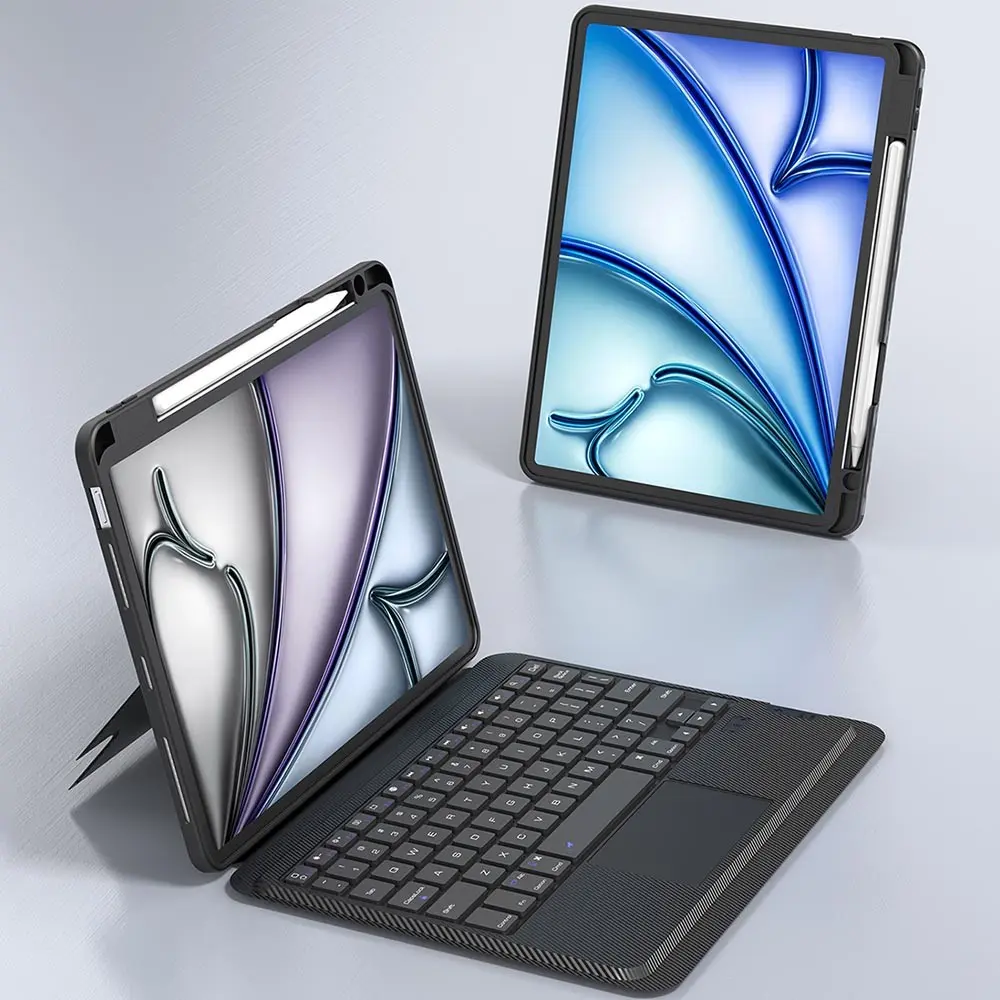 Keyboard Case for iPad A16 11th/10th Generation, Air 11" 5th/4th/M3 2025/M2 2024, Pro 11", 300 mAh Battrey, Magnetic Detachable Keyboard cover, English, Black