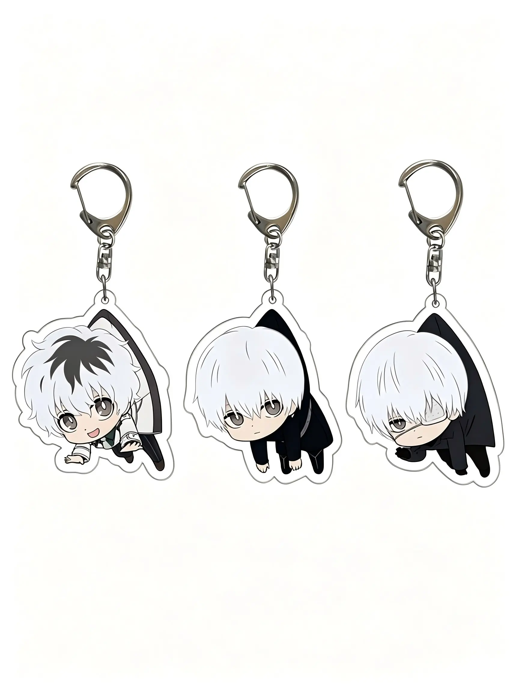 2D Plane 3-Piece Set Japanese Anime Classic Characters Acrylic Keychain, Cute Cartoon Acrylic Key Ring Pendant, Bag Decoration