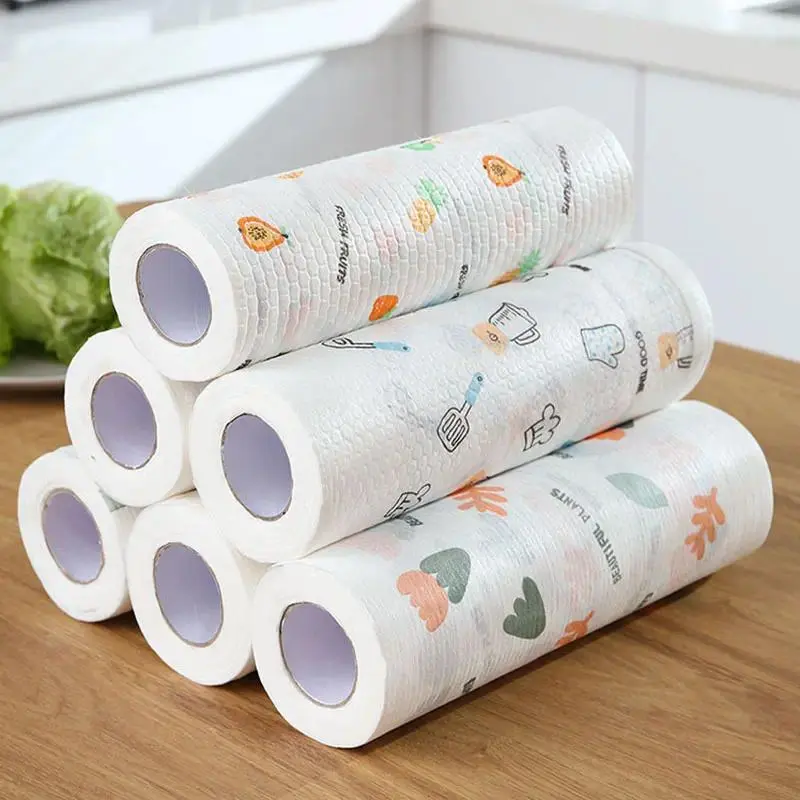 Disposable Kitchen Cleaning Wipes, Thick Absorbent Dish Towels for Grease & Oil Removal, Wet and Dry Use Fabric Cloths, Heavy Duty Household Cleaning Wipes for Kitchen, 3 Pack