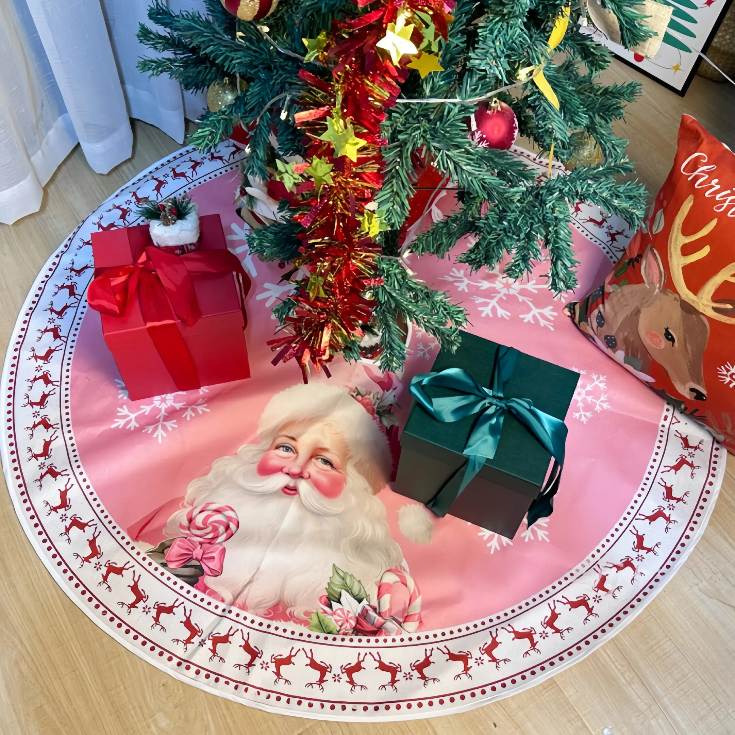 Christmas Tree Skirt Decoration, European and American Style, Perfect for Home Decor, Christmas Party Decoration, 1pc
