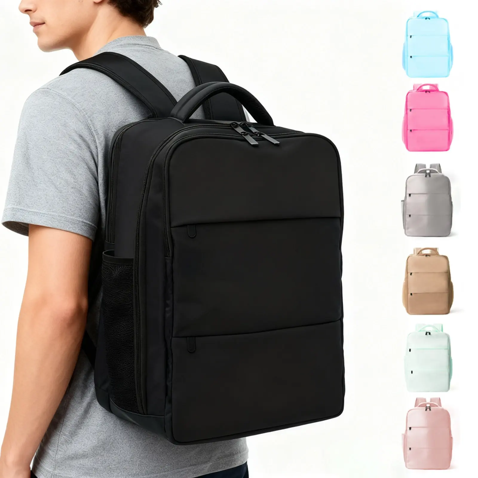 Men's Slim Profile Laptop Backpack, Waterproof Business Bag with Multi-compartments for Daily Commute, Travel, and Business Trip