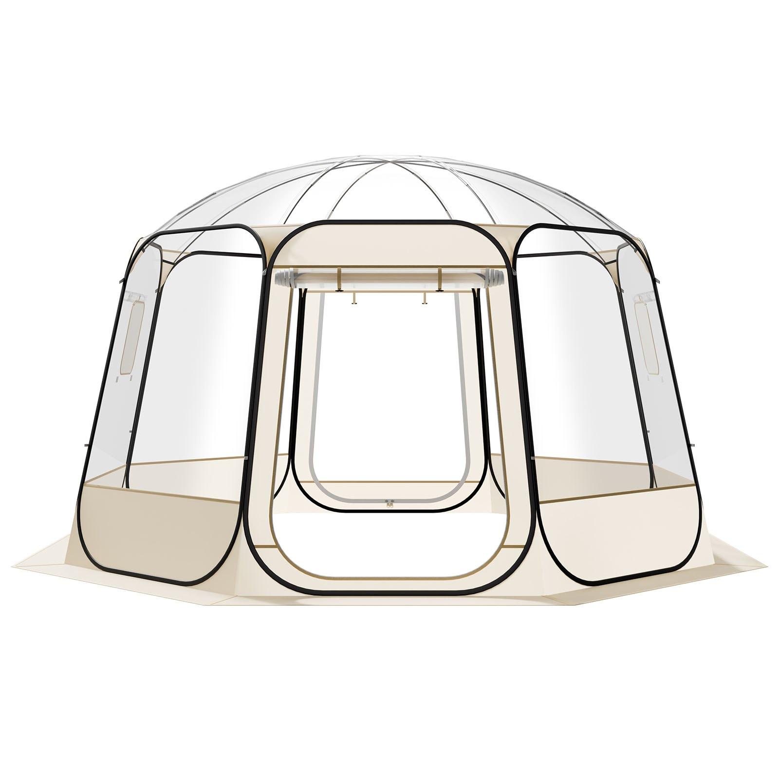 VEVOR Pop up Bubble Tent, 12 x 11.1 ft Waterproof & UV-Resistant, Clear Camping Tent Shelter, Outdoor Garden Dome Igloo Tents with Windows, 540 °   Panoramic View, for 10-12 Persons Patio Backyard