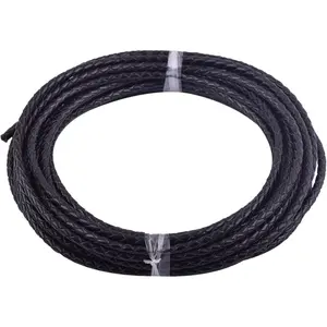 5 Yards 3.0mm Round Black Geneuine Braided Leather Cord Bolo Leather Cord