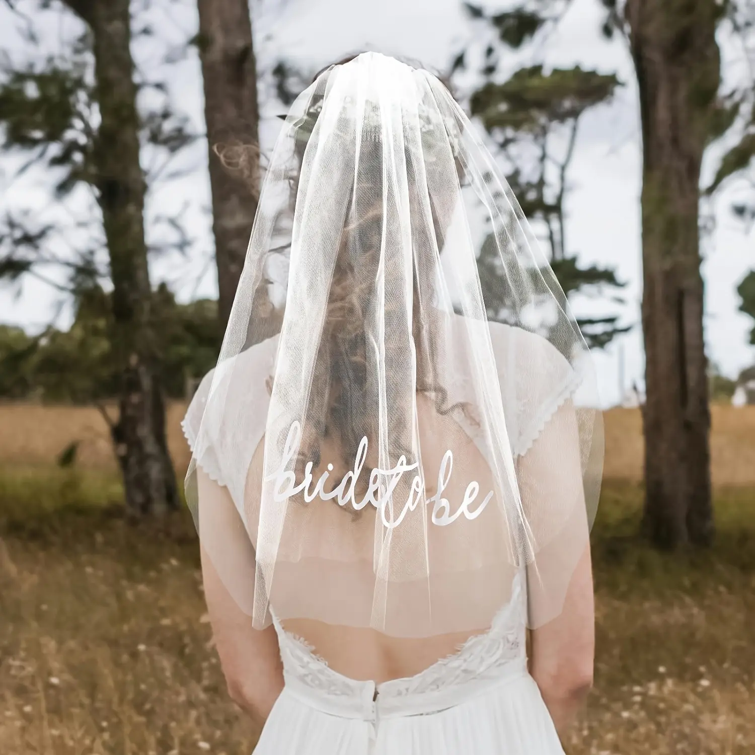 [Bride to Be Veil] 1pc, Bride to Be Embroidered Veil | Bachelorette BachParty Accessory, White Headpiece Bridal Shower Gift, Engagement Supplies, Wedding, Bridesmaid Favors