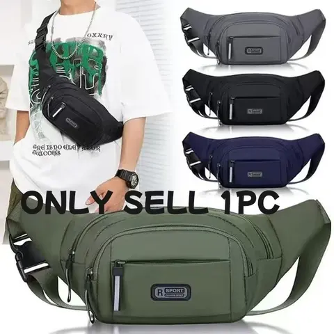 1pc Ultra-Thin Nylon Sports Waist Bag, Unisex, with Zipper, Adjustable Shoulder Straps, Suitable for Waist 76.2-106.68cm, Ideal for Hiking, Traveling, Trail Running, Running, and Outdoor Activities