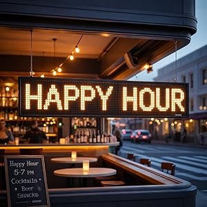 Programmable LED Message Board, Digital Scrolling Sign with App Control for Store Window, Shop, Bar, and Car Display, USB Powered (23 x 4Inch)