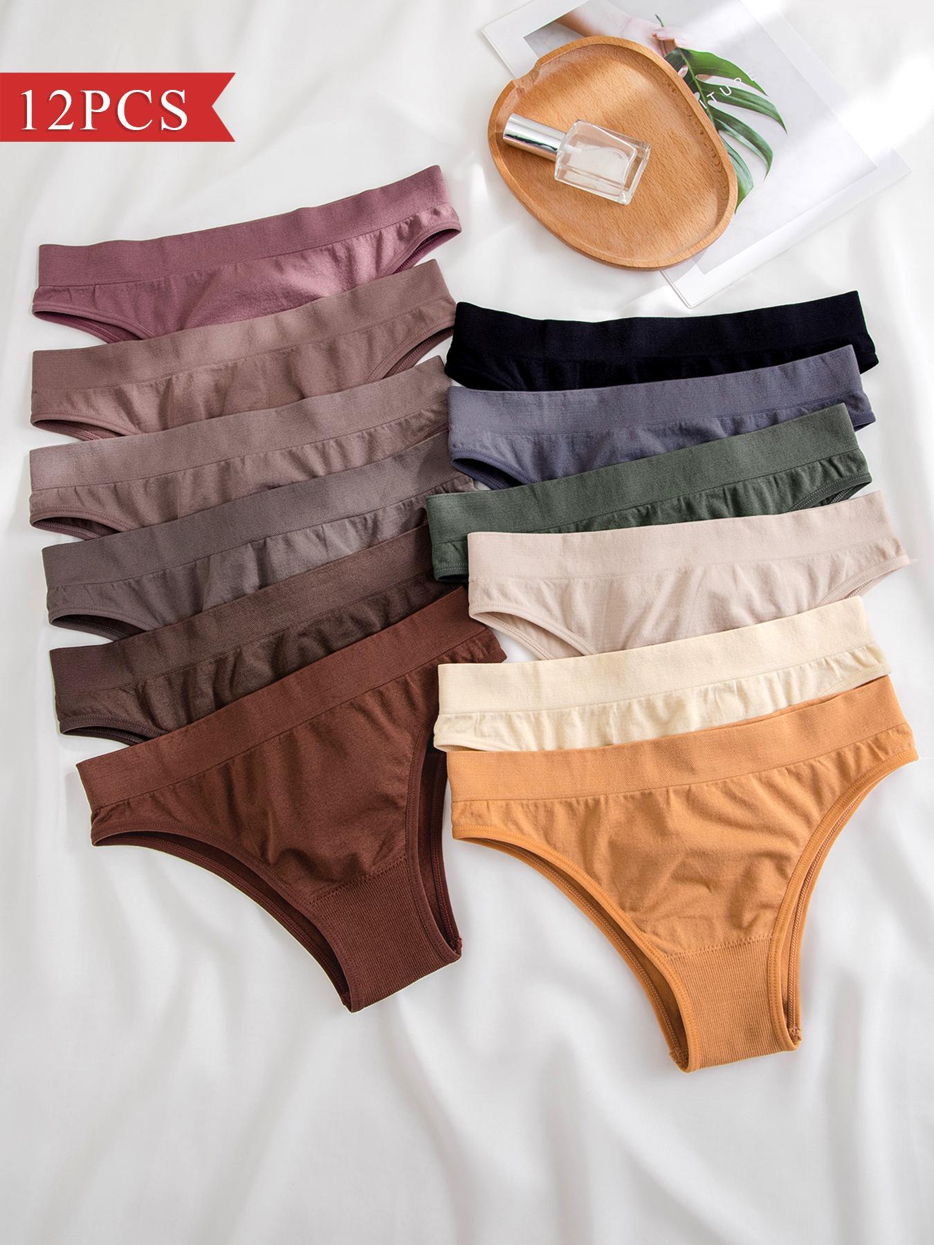Women's Solid Color Panty, Soft Comfy Breathable Knicker for Daily Wear, Underwear for All Seasons, Soft Breathable Panties