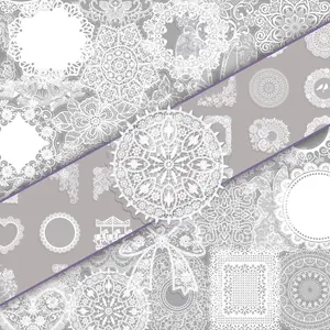 50 Pcs Lace Aesthetic Design Personalized Soft French Style Decorative DIY Stickers for Scrapbooking, Phone Case & Transuse