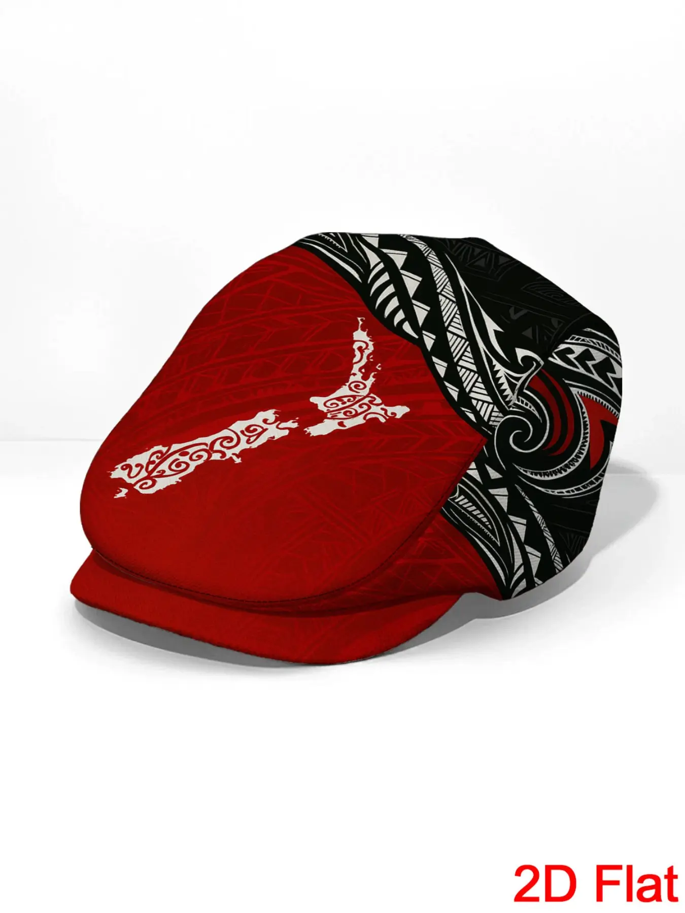1pc 2D Flat With Maori Tattoo Art Map Print Gatsby Cap Vintage Gentleman's Hat Adjustable Flat Cap Men Beret Hat Versatile Durable Headwear Lightweight Design Ideal for Casual Activities for Family Friend
