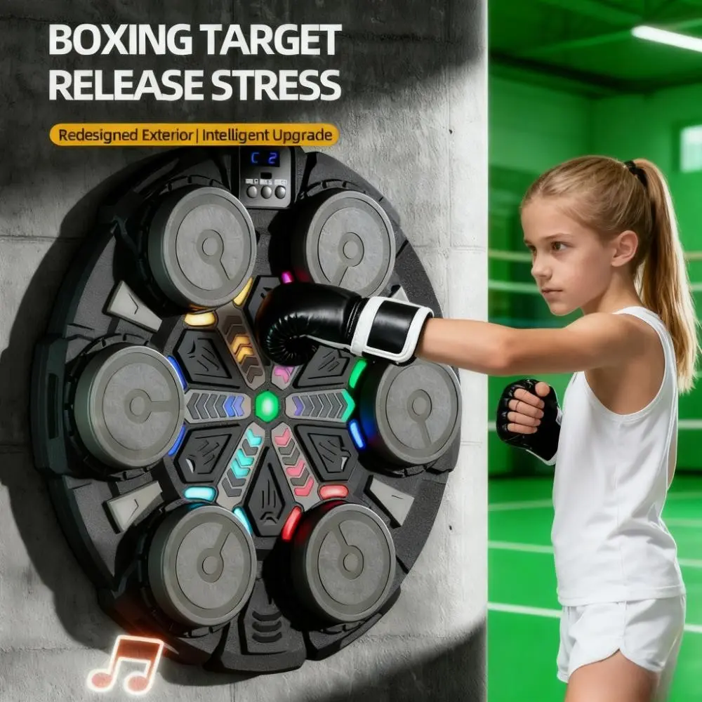 Smart Music Boxing Trainer, Adult & Kids, LED Display, Bluetooth-compatible Sync, Wall-Mountable, Home Office Gym, Gift Idea, Efficient Workout Equipment