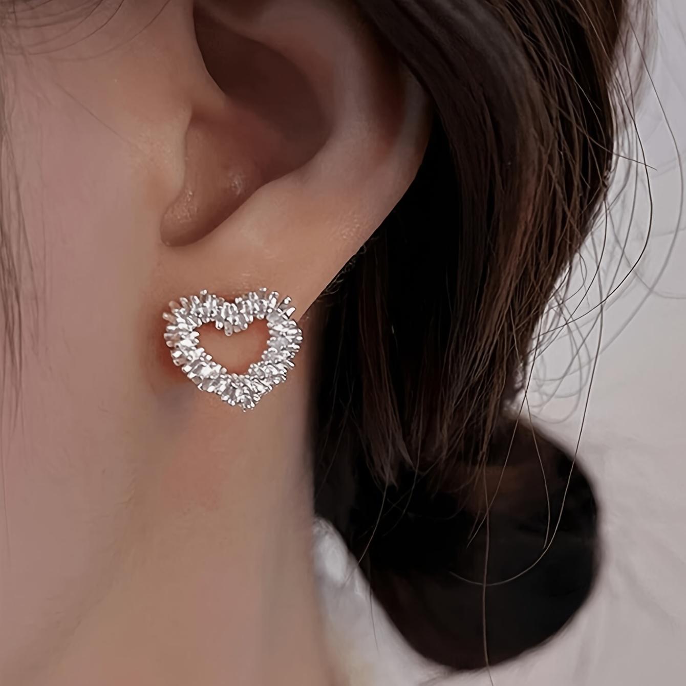 1Pair Heart Irregular Earrings Lovely Stud Earrings Luxury Jewelry Gifts For Women