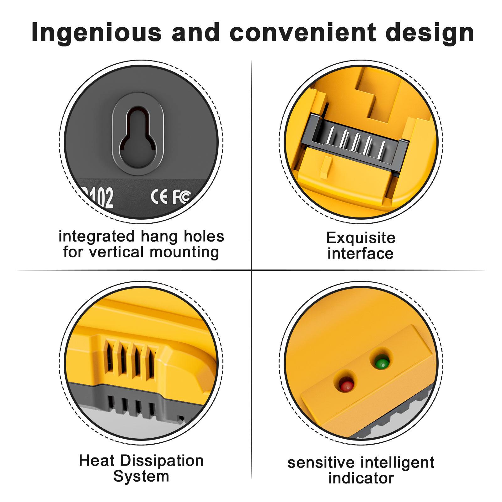 Battery Charger Station Replacement for Dewalt Compatible with 12V/20V Max Battery
