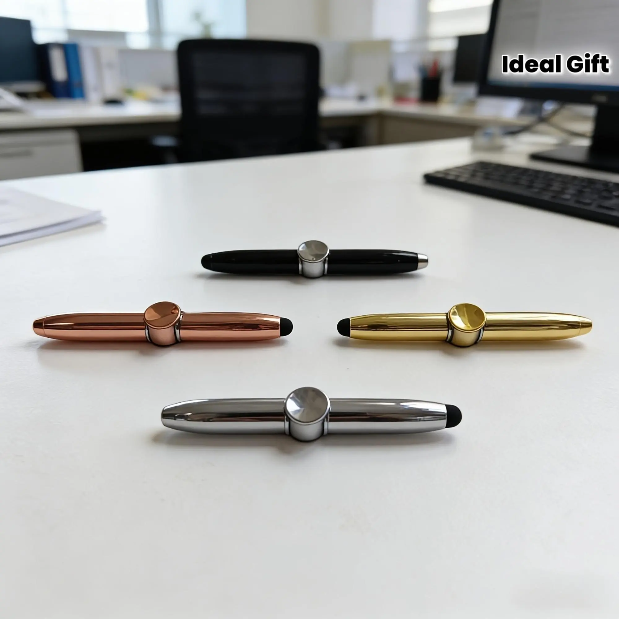 2pcs Fingertip Spinning Pens, Gyro Spinning Pen, with 10 Replacement Pen Cores, Relieve Stress, Eliminate Fatigue, Inspire Inspiration, Ideal Gift for Professionals, Boyfriends, And Teenagers (14+)