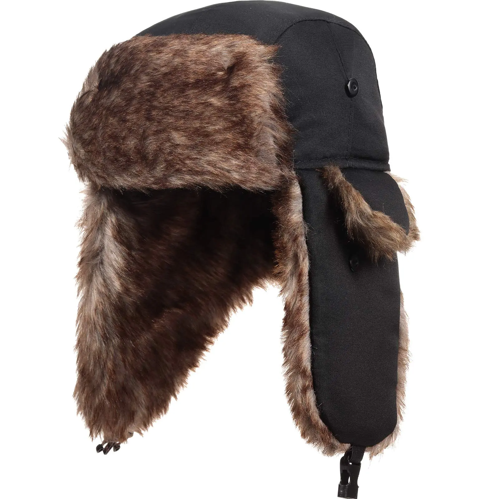Unisex Windproof Trapper Hat - Warm Russian Trooper Outdoor Hat with Earflaps for Men, Women Winter Skiing, Snow Sports Headwear, Outdoor Hats
