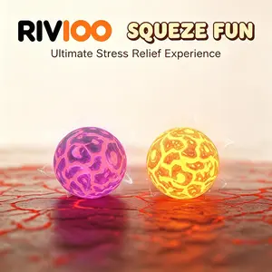 RIVIOO Flash meteorite pinch music decompression toy ball slow rebound sensory extrusion decompression luminous ball