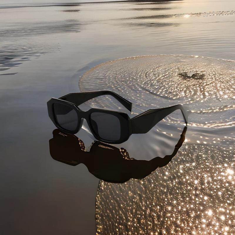 Trendy Rectangle Sunglasses for Women & Men - Retro 90's Vintage Square Frame - Stylish UV Protection Eyewear for Fashion Enthusiasts